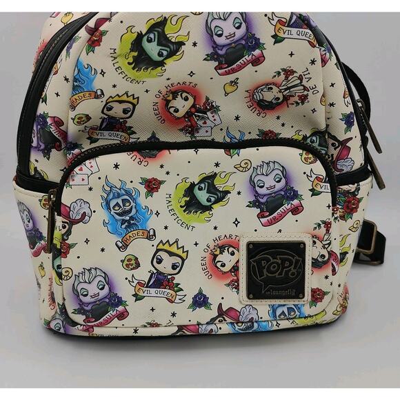 Loungefly Funko Pop Disney Villains Tattoo Mini Backpack - Picture 5 of 14